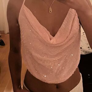 Bershka Women's Pink Crop-top